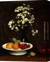 Flower of Life Canvas Paintings - Still Life with Flowers by Henri Fantin-Latour