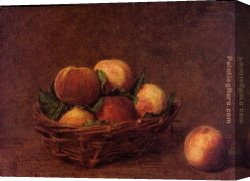 Still Life with Peaches And Pears Canvas Paintings - Still Life with Peaches by Henri Fantin-Latour