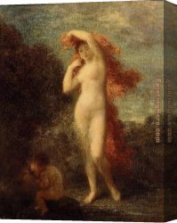 Vulcan Presenting Venus with Arms for Aeneas Canvas Paintings - Venus and Cupid by Henri Fantin-Latour