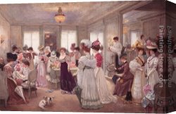 Henri Gervex Canvas Paintings - "Cinq Heures Chez Paquin" by Henri Gervex