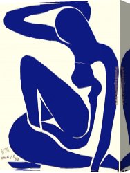 Nude Canvas Paintings - Blue Nude I 1952 by Henri Matisse