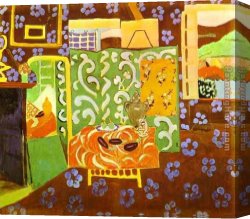 Peasant Interior Canvas Paintings - Interior in Aubergines by Henri Matisse