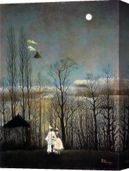 Evening on a Parisian Boulevard Canvas Paintings - A Carnival Evening by Henri Rousseau