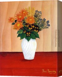 Presenting Flowers to The Infant Canvas Paintings - Bouquet of Flowers by Henri Rousseau