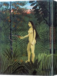 Henri Rousseau Canvas Paintings - Eve by Henri Rousseau