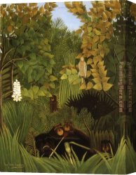Merry Canvas Paintings - Merry Jesters by Henri Rousseau