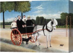 Cart Canvas Paintings - Old Juniere's Cart by Henri Rousseau