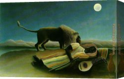 A Gypsy Canvas Paintings - Sleeping Gypsy by Henri Rousseau