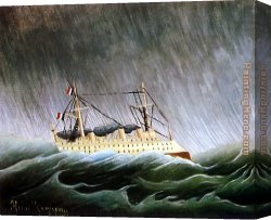Henri Gervex Canvas Paintings - The Boat in the Storm by Henri Rousseau