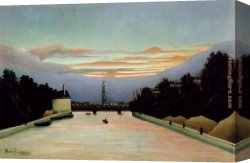 The Piazzetta, Looking Toward The Clock Tower Canvas Paintings - The Eiffel Tower by Henri Rousseau