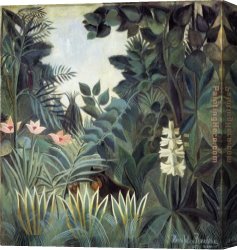 Henri Gervex Canvas Paintings - The Equatorial Jungle by Henri Rousseau