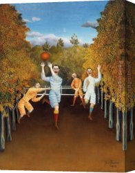 Henri Gervex Canvas Paintings - The Football Players by Henri Rousseau