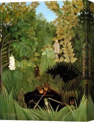 Merry Canvas Paintings - The Merry Jesters by Henri Rousseau