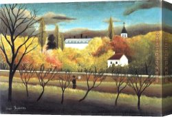 Henri Gervex Canvas Paintings - The Orchard by Henri Rousseau