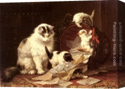Henriette Canvas Paintings - De Snippermand by Henriette Ronner-Knip