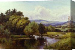 Henry Lejeune Canvas Paintings - The Mole, Dorking, Surrey by Henry H. Parker