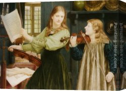 A Duet Canvas Paintings - The Duet by Henry Holiday