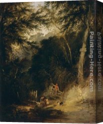 The Conversation Canvas Paintings - A Rustic Conversation by Henry John Boddington