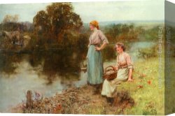 Waiting Canvas Paintings - Waiting for the Ferryman by Henry John Yeend King