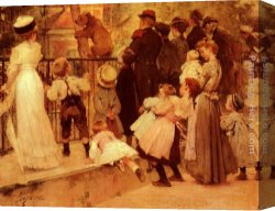 Salle Des Cariatides Canvas Paintings - Au Jardin Des Plantes by Henry Jules Jean Geoffroy