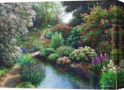Dreamy Creek II Canvas Paintings - Reed Creek by Henry Peeters