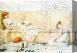 Classical Canvas Paintings - Two Classical Figures Reclining by Henry Ryland