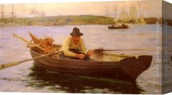 Valencian Fisherman Canvas Paintings - The Fisherman by Henry Scott Tuke