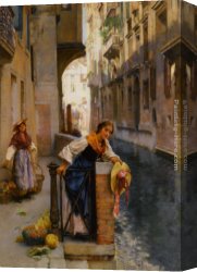 Fruit Sellers Canvas Paintings - Fruit Sellers from The Islands - Venice by Henry Woods