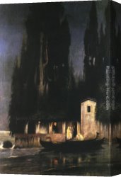 Departure Canvas Paintings - Departure from an Island at Night by Henryk Hector Siemiradzki