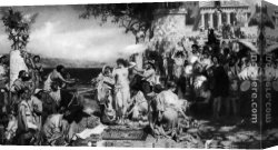 Festival Canvas Paintings - Phryne at the Festival of Poseidon in Eleusin by Henryk Hector Siemiradzki
