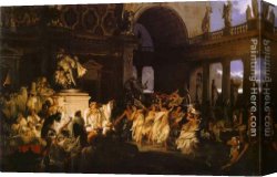 A Peaceful Time Canvas Paintings - Roman Orgy in the Time of Caesars by Henryk Hector Siemiradzki