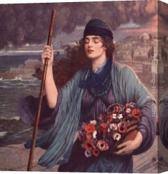 Schmalz Canvas Paintings - Nydia Blind Girl of Pompeii by Herbert Gustave Schmalz