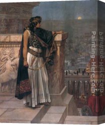 Queen Canvas Paintings - Queen Zenobia's Last Look upon Palmyra by Herbert Gustave Schmalz
