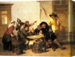 Hussar Russian Guard Corps Canvas Paintings - The Guard Room by Herman Frederik Carel ten Kate