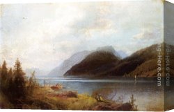 Herzog Canvas Paintings - Sagne Fjord by Herman Herzog