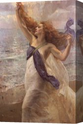 Femme Canvas Paintings - La Femme Au Voile by Hermann Jean Joseph Richir