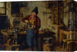 Kern Canvas Paintings - The Lock Maker by Hermann Kern