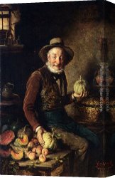 Seller Canvas Paintings - The Pumpkin Seller by Hermann Kern