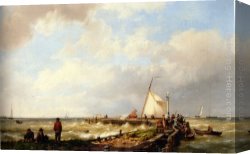 Bringing in The Hay Canvas Paintings - Bringing in the Catch by Hermanus Koekkoek Snr