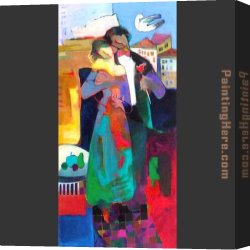 Hessam Canvas Paintings - A Venice Night by Hessam Abrishami