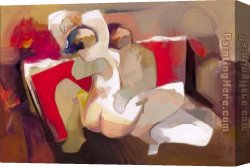 Heart Canvas Paintings - Closer Hearts by Hessam Abrishami