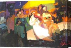 Perseus Frees Andromeda Canvas Paintings - Free Night by Hessam Abrishami