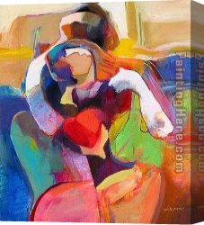 Love Story Canvas Paintings - Love Impression by Hessam Abrishami