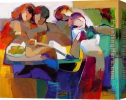 Hessam Canvas Paintings - Passionate Whisper by Hessam Abrishami