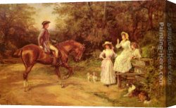Hardy Canvas Paintings - A Meeting By The Stile by Heywood Hardy