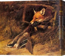 Hardy Canvas Paintings - Returning to the Fox's Lair by Heywood Hardy