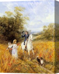 The Sledge Ride Canvas Paintings - The Morning Ride by Heywood Hardy