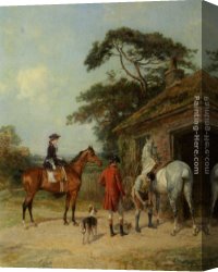 Hardy Canvas Paintings - Visit to the Blacksmith by Heywood Hardy