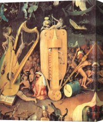 (wings) Canvas Paintings - Garden of Earthly Delights, detail of right wing by Hieronymus Bosch