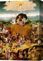 Central Canvas Paintings - Haywain, central panel of the triptych by Hieronymus Bosch